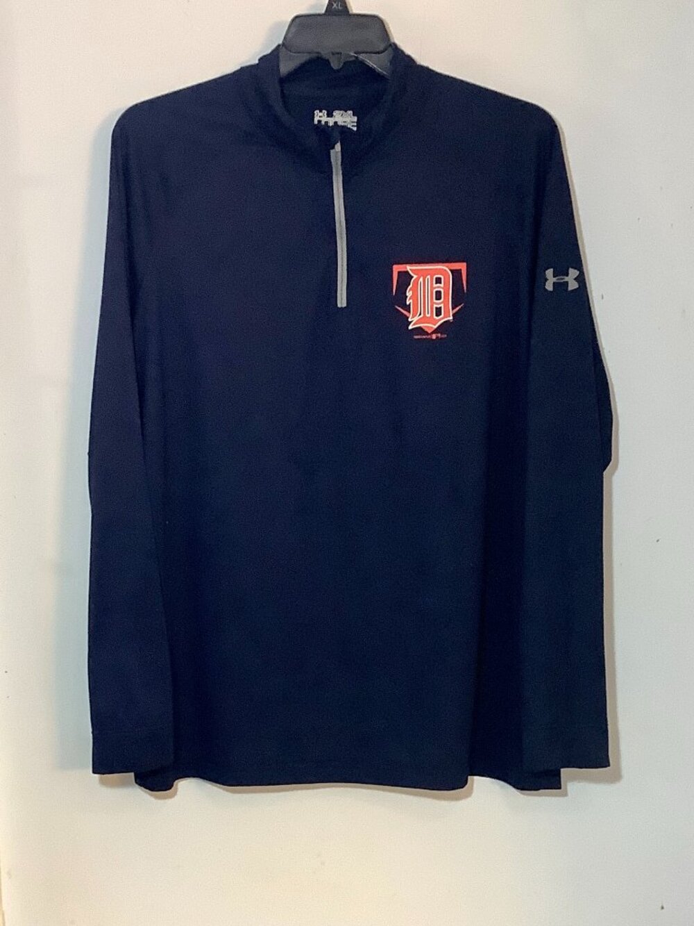 Detroit Tiger Under Armour Long Sleeve 1/4 Zip 2XL Loose Heat Gear Sporty Shirt
